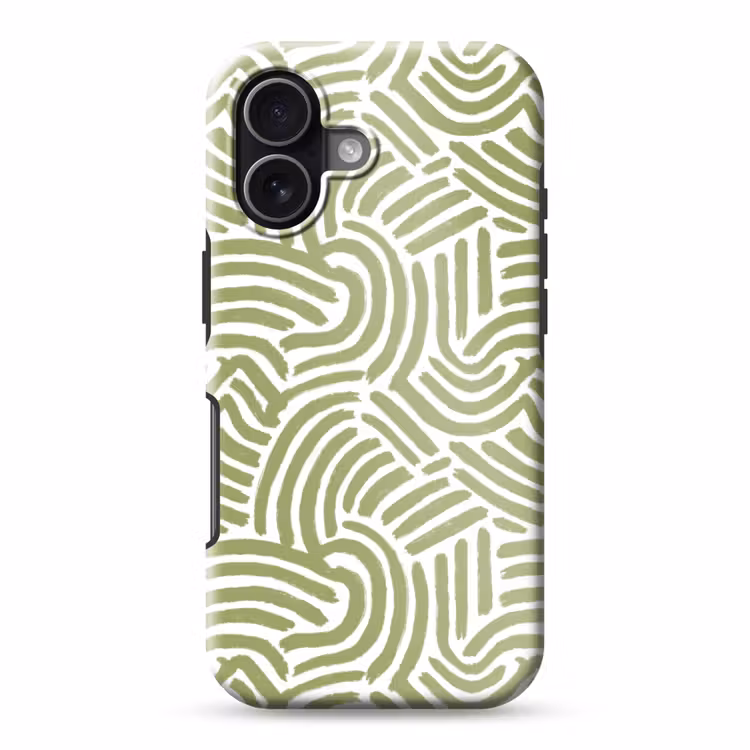 Telefoonhoesje Toughcase - Saliegroen - Abstract - Bogen - Handgetekend - Patroon — 1