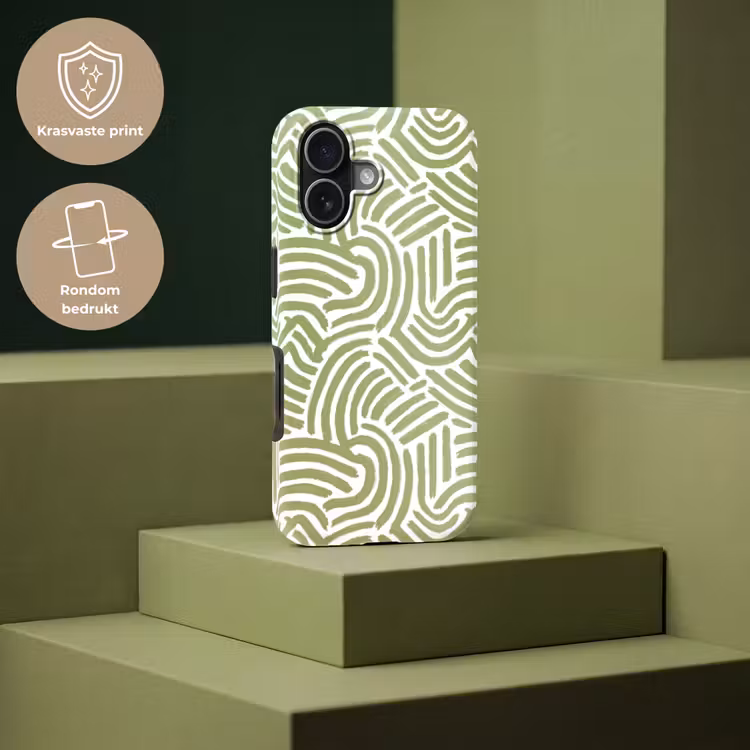 Telefoonhoesje Toughcase - Saliegroen - Abstract - Bogen - Handgetekend - Patroon — 7