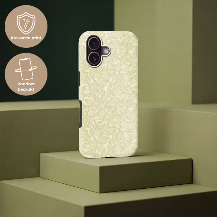 Telefoonhoesje Toughcase - Saliegroen - Botanisch - Bladeren - Handgetekend - Patroon — 7