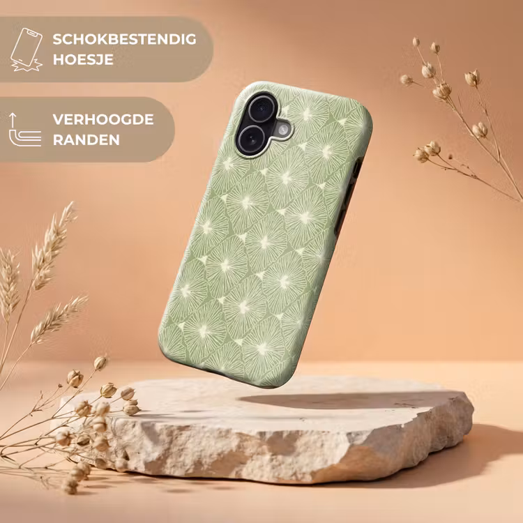 Telefoonhoesje Toughcase - Saliegroen - Botanisch - Ruiten - Organisch - Patroon — 5