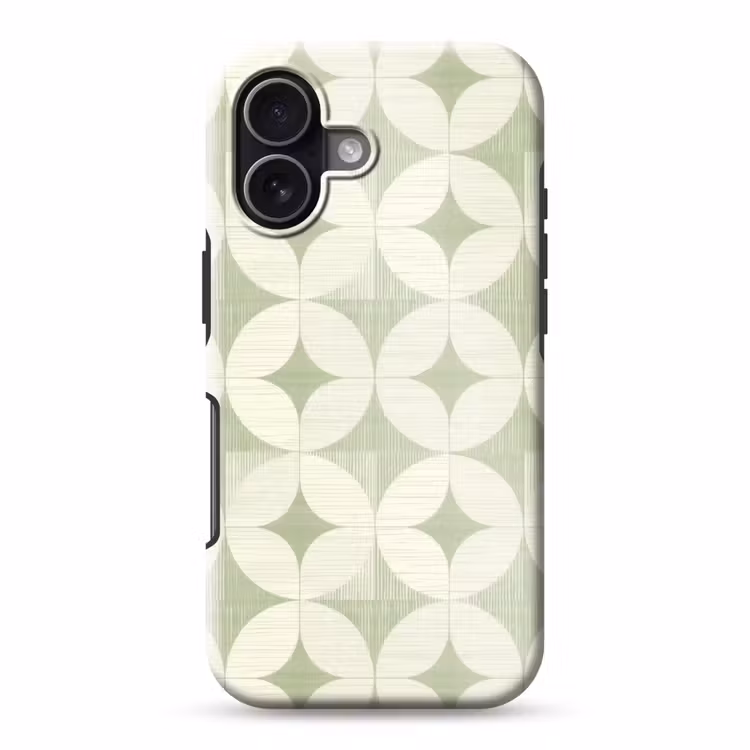 Telefoonhoesje Toughcase - Saliegroen - Geometrisch - Retro - Mid-Century - Patroon — 1