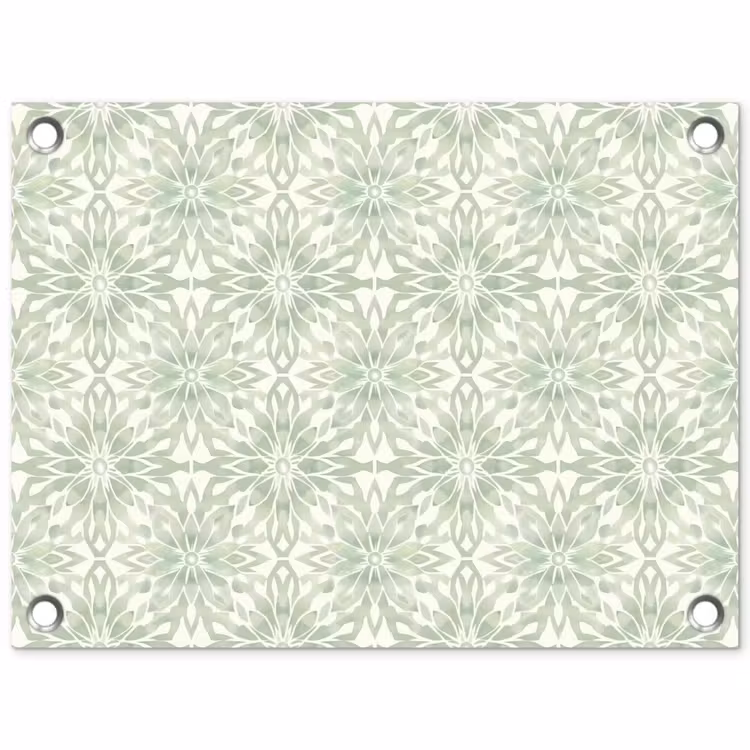 Tuinposter - Saliegroen - Symmetrisch - Mandala - Ornament - Patroon — 1