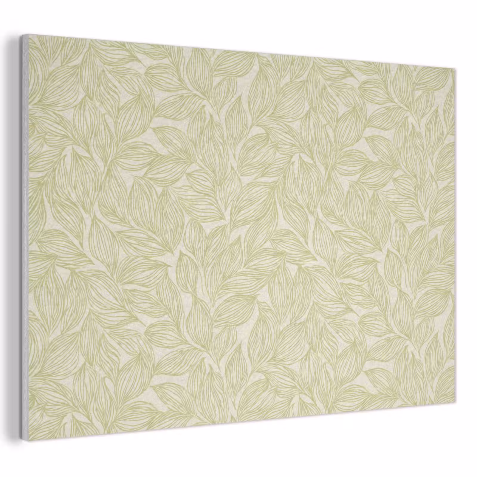 Akoestisch schilderij - Saliegroen - Botanisch - Bladeren - Handgetekend - Patroon — 1