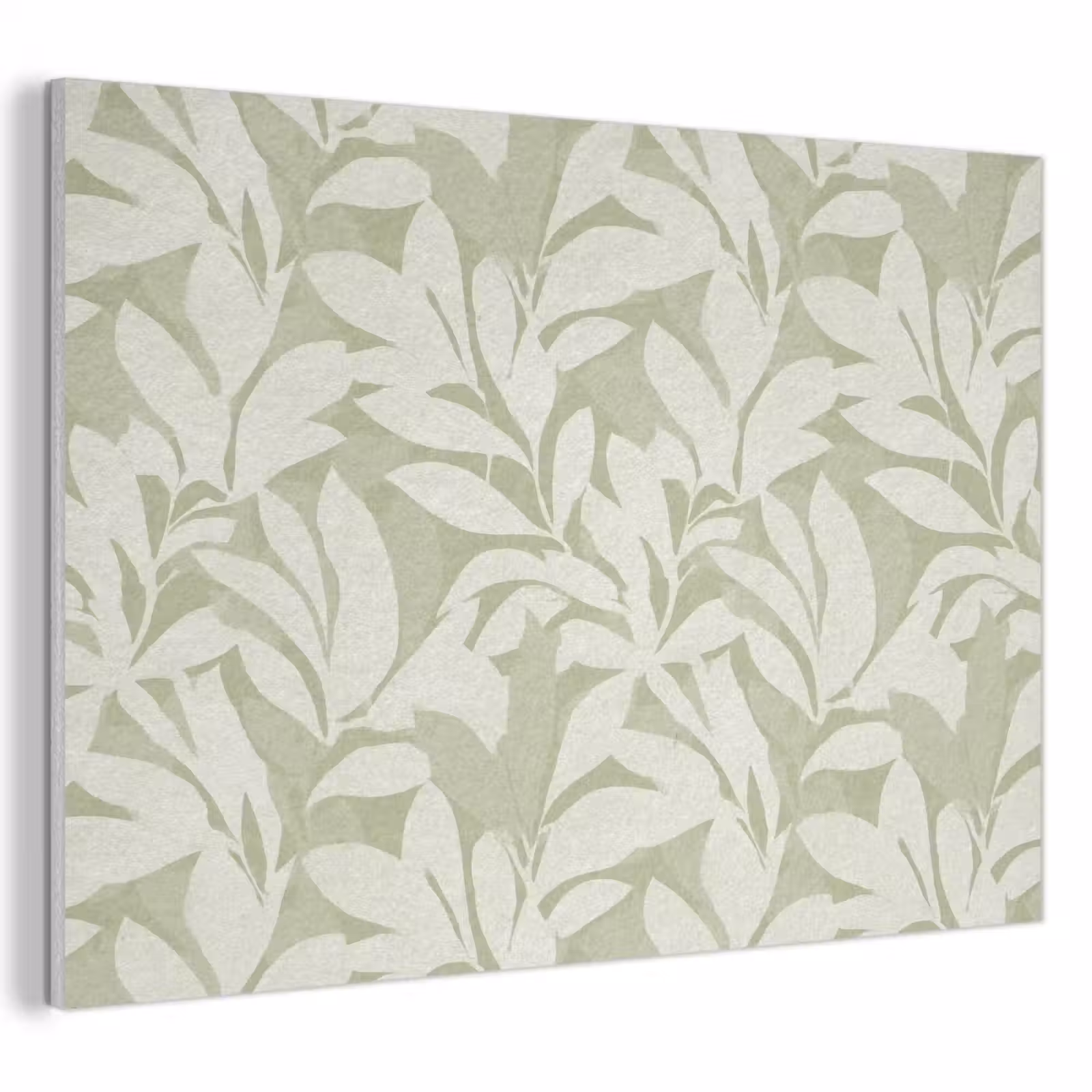 Akoestisch schilderij - Saliegroen - Botanisch - Minimalistisch - Patroon — 1