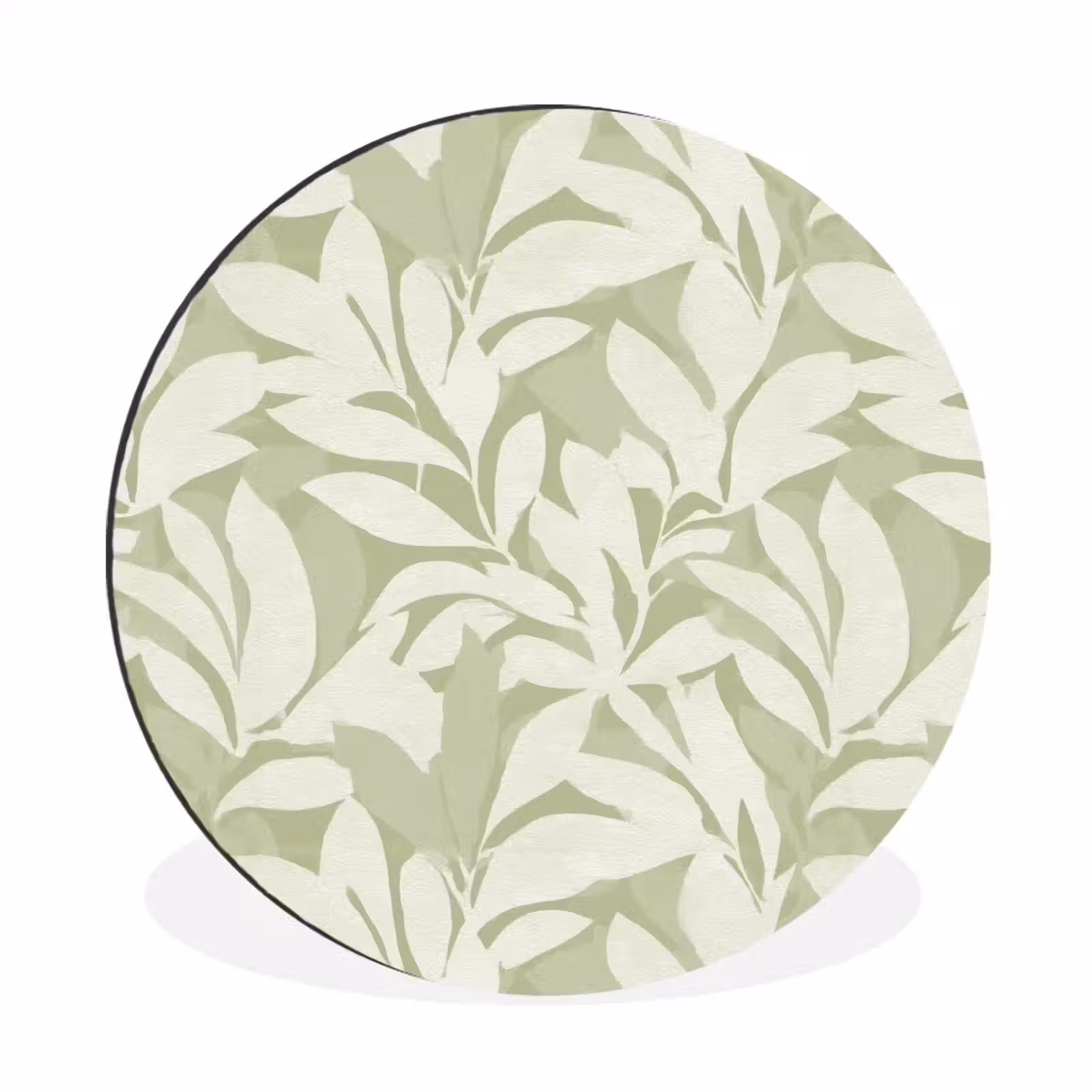 Muurcirkel aluminium - Saliegroen - Botanisch - Minimalistisch - Patroon — 1