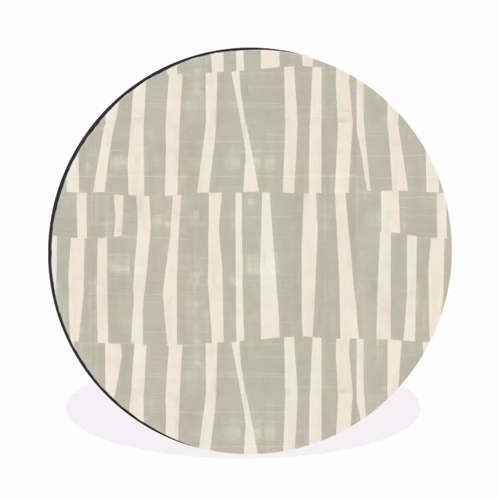 Muurcirkel aluminium - Saliegroen - Strepen - Geometrisch - Textuur - Patroon — 1
