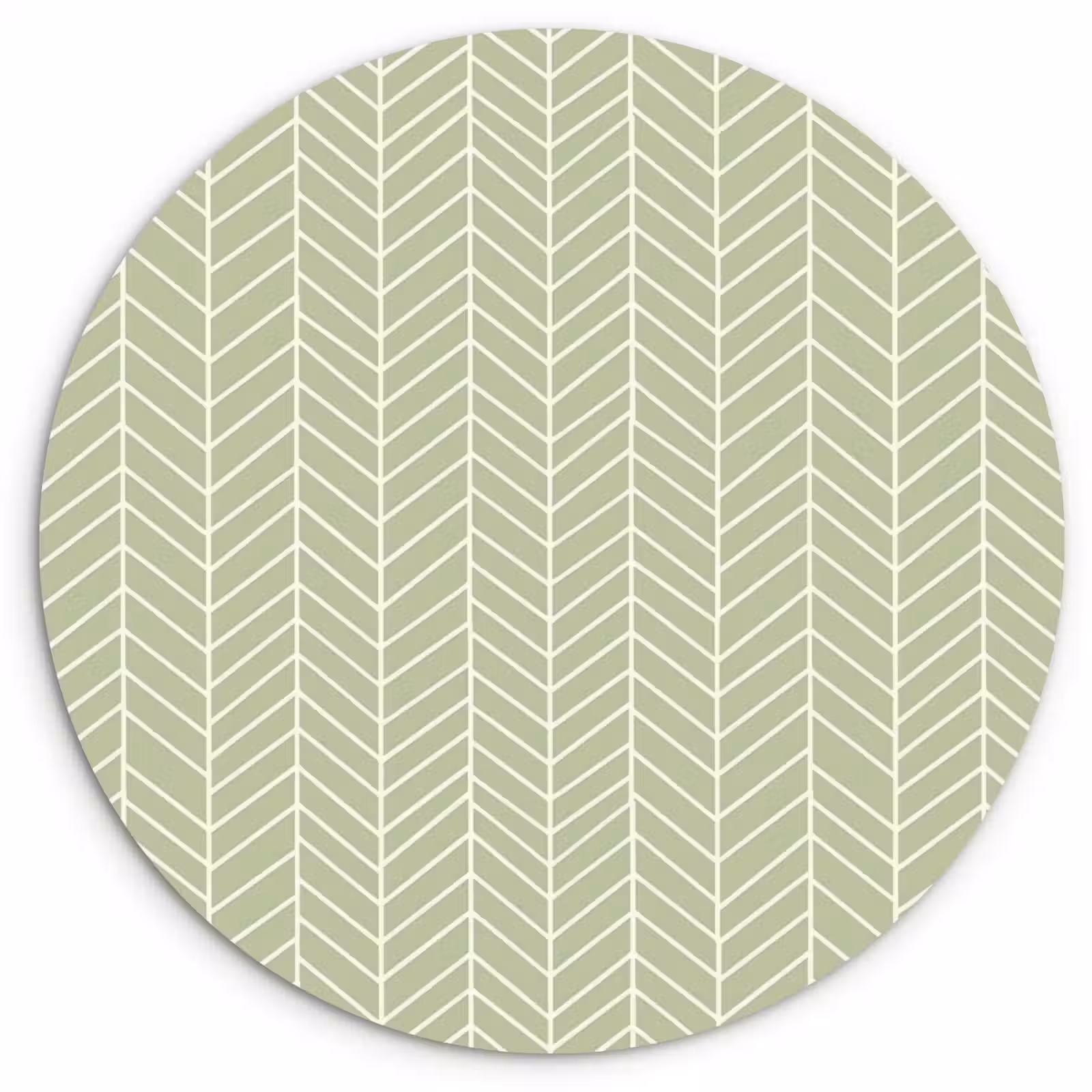 Muurcirkel glas - Saliegroen - Visgraat - Geometrisch - Patroon — 1