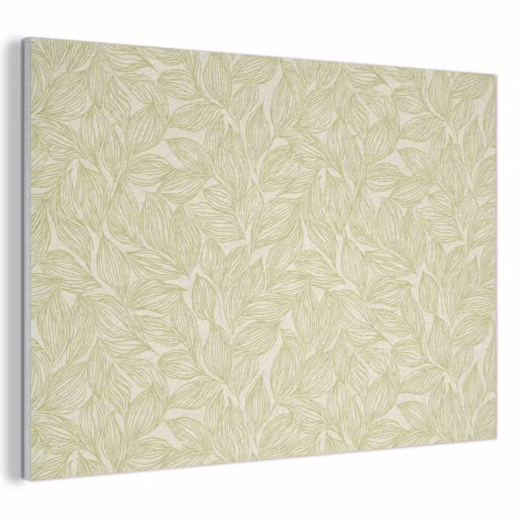 Akoestisch schilderij - Saliegroen - Botanisch - Bladeren - Handgetekend - Patroon — 1