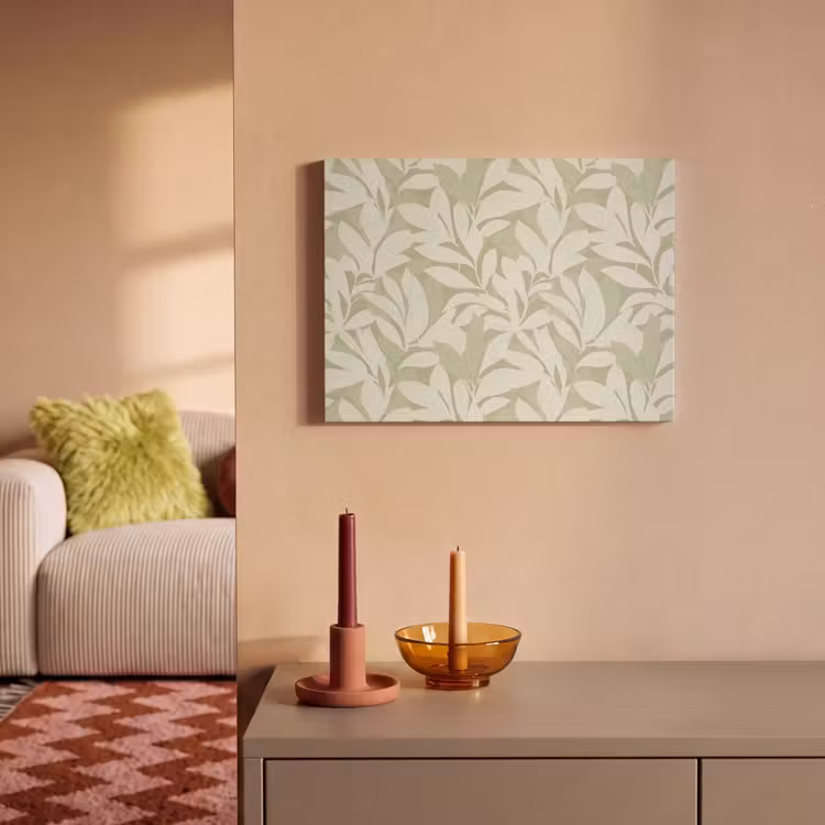 Akoestisch schilderij - Saliegroen - Botanisch - Minimalistisch - Patroon — 2