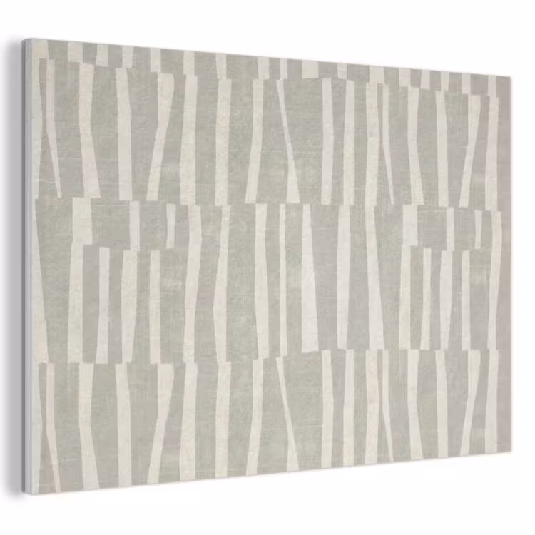 Akoestisch schilderij - Saliegroen - Strepen - Geometrisch - Textuur - Patroon — 1