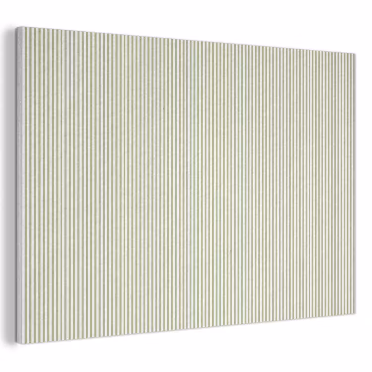 Akoestisch schilderij - Saliegroen - Strepen - Minimalistisch - Patroon — 1