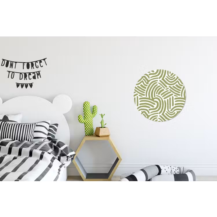 Muurcirkel aluminium - Saliegroen - Abstract - Bogen - Handgetekend - Patroon — 5