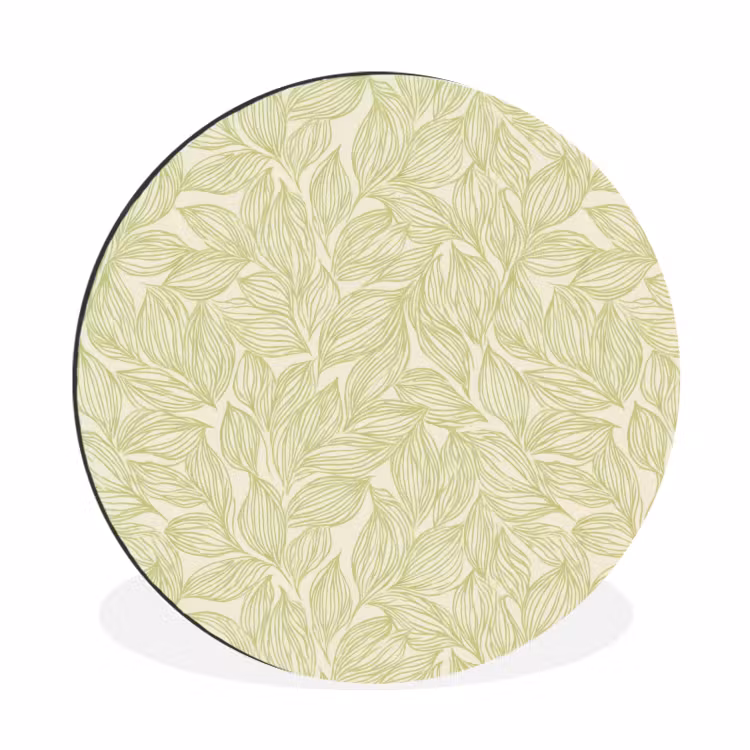 Muurcirkel aluminium - Saliegroen - Botanisch - Bladeren - Handgetekend - Patroon — 1