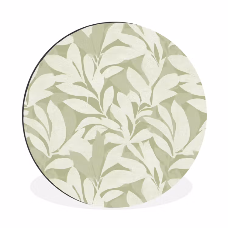 Muurcirkel aluminium - Saliegroen - Botanisch - Minimalistisch - Patroon — 1