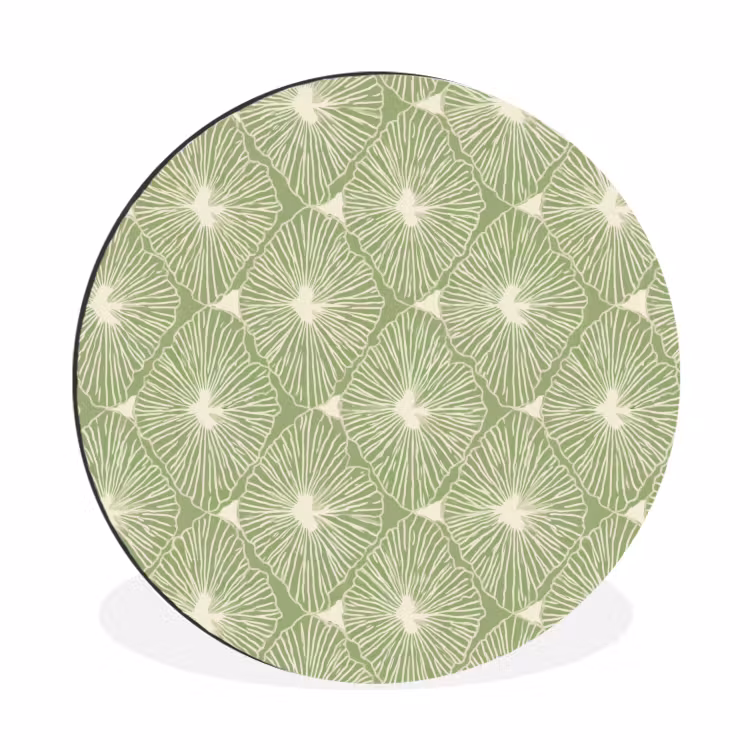 Muurcirkel aluminium - Saliegroen - Botanisch - Ruiten - Organisch - Patroon — 1