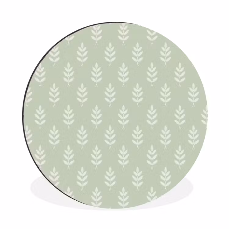 Muurcirkel aluminium - Saliegroen - Botanisch - Takjes - Minimalistisch - Patroon — 1