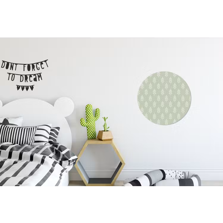 Muurcirkel aluminium - Saliegroen - Botanisch - Takjes - Minimalistisch - Patroon — 5
