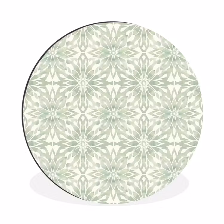 Muurcirkel aluminium - Saliegroen - Symmetrisch - Mandala - Ornament - Patroon — 1