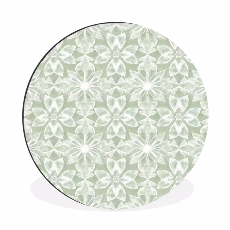 Muurcirkel aluminium - Saliegroen - Symmetrisch - Mandala - Ornament - Patroon — 1