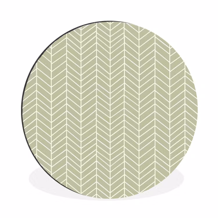 Muurcirkel aluminium - Saliegroen - Visgraat - Geometrisch - Patroon — 1
