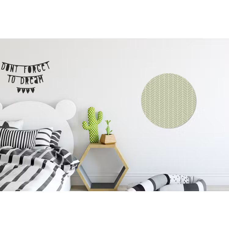 Muurcirkel aluminium - Saliegroen - Visgraat - Geometrisch - Patroon — 5