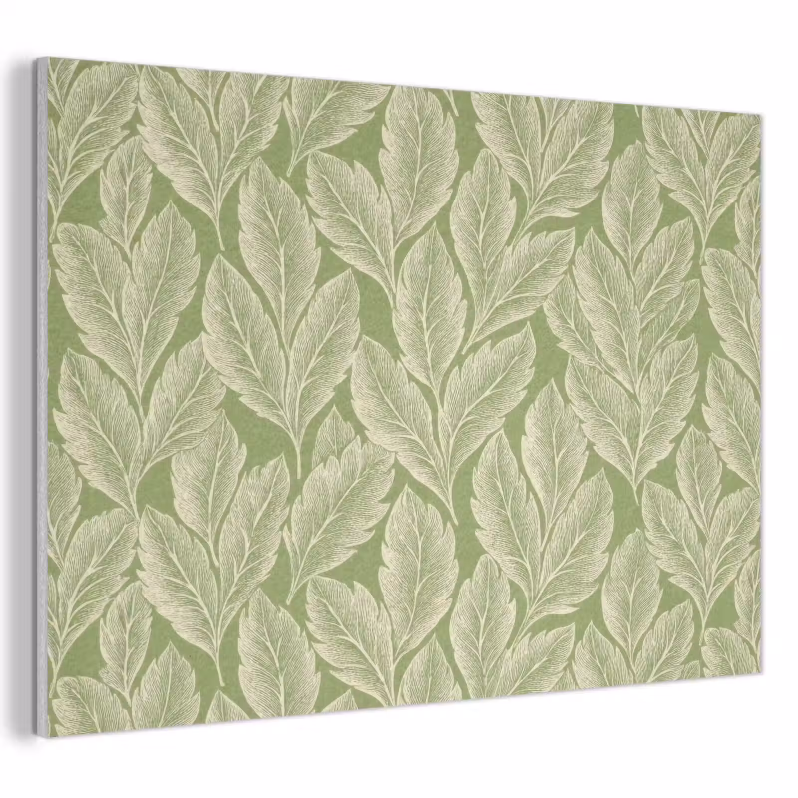 Akoestisch schilderij - Groen - Botanisch - Bladeren - Vintage - Patroon — 1