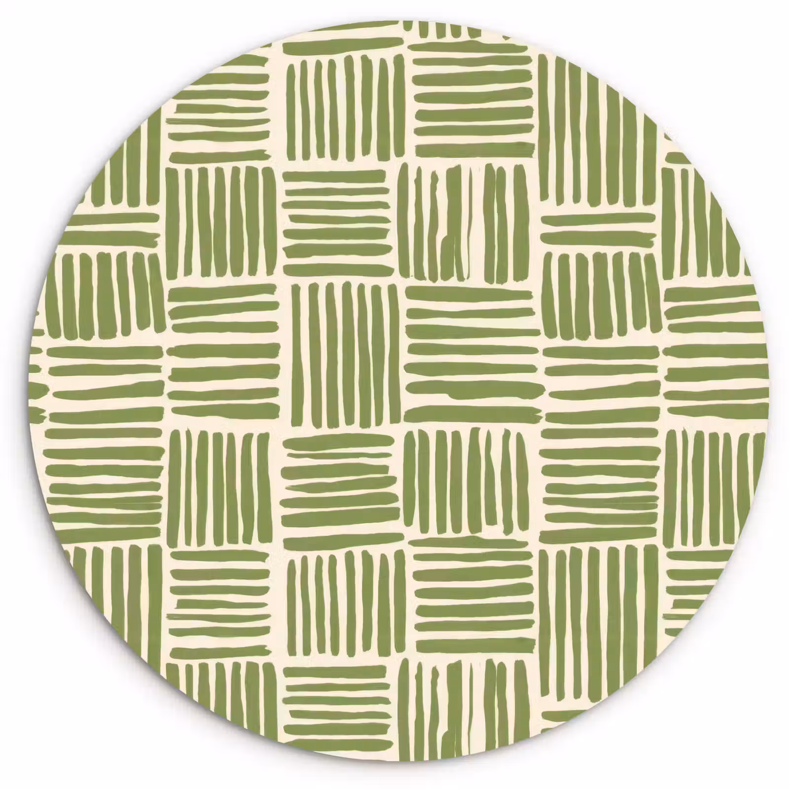 Muurcirkel glas - Saliegroen - Blokken - Handgetekend - Patroon — 1