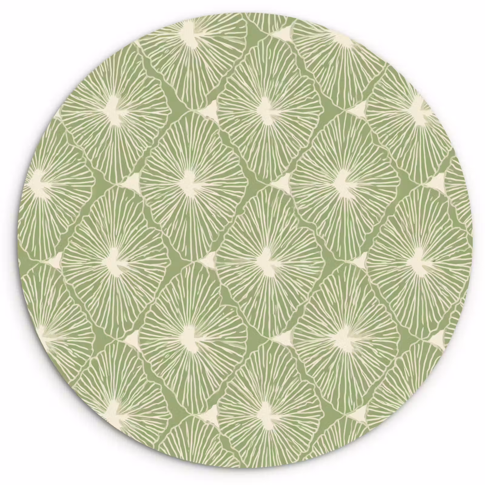 Muurcirkel glas - Saliegroen - Botanisch - Ruiten - Organisch - Patroon — 1