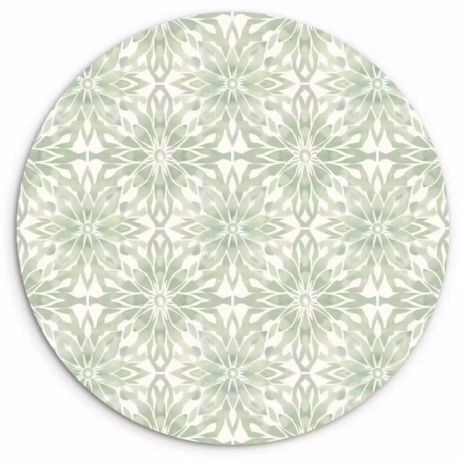 Muurcirkel glas - Saliegroen - Symmetrisch - Mandala - Ornament - Patroon — 1