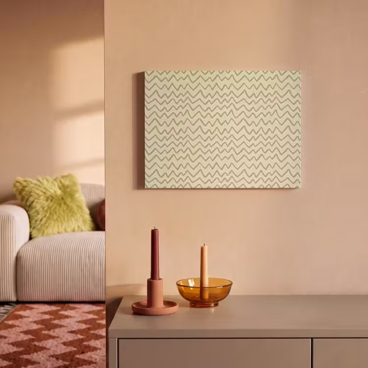 Akoestisch schilderij - Saliegroen - Zigzag - Handgetekend - Patroon — 2