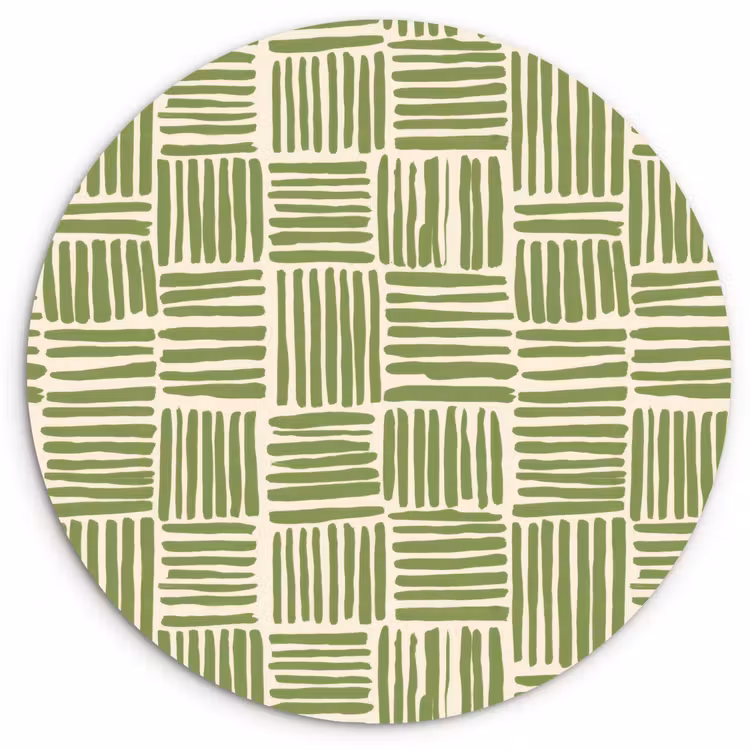 Muurcirkel glas - Saliegroen - Blokken - Handgetekend - Patroon — 1