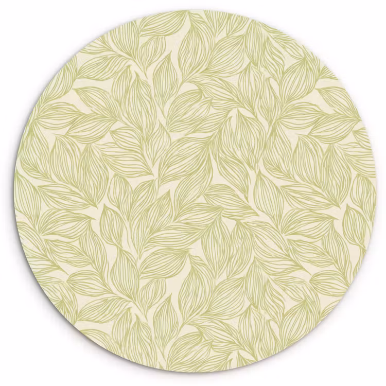 Muurcirkel glas - Saliegroen - Botanisch - Bladeren - Handgetekend - Patroon — 1