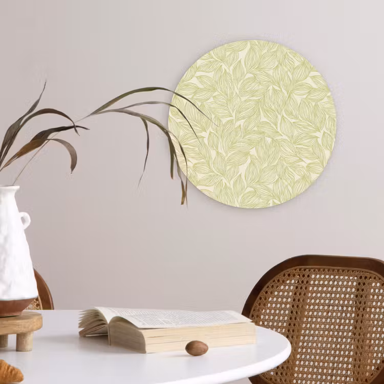 Muurcirkel glas - Saliegroen - Botanisch - Bladeren - Handgetekend - Patroon — 4
