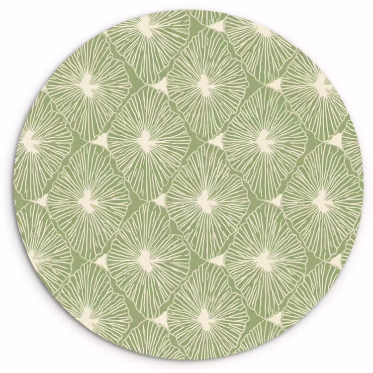 Muurcirkel glas - Saliegroen - Botanisch - Ruiten - Organisch - Patroon — 1
