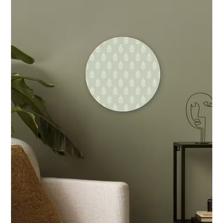 Muurcirkel glas - Saliegroen - Botanisch - Takjes - Minimalistisch - Patroon — 3
