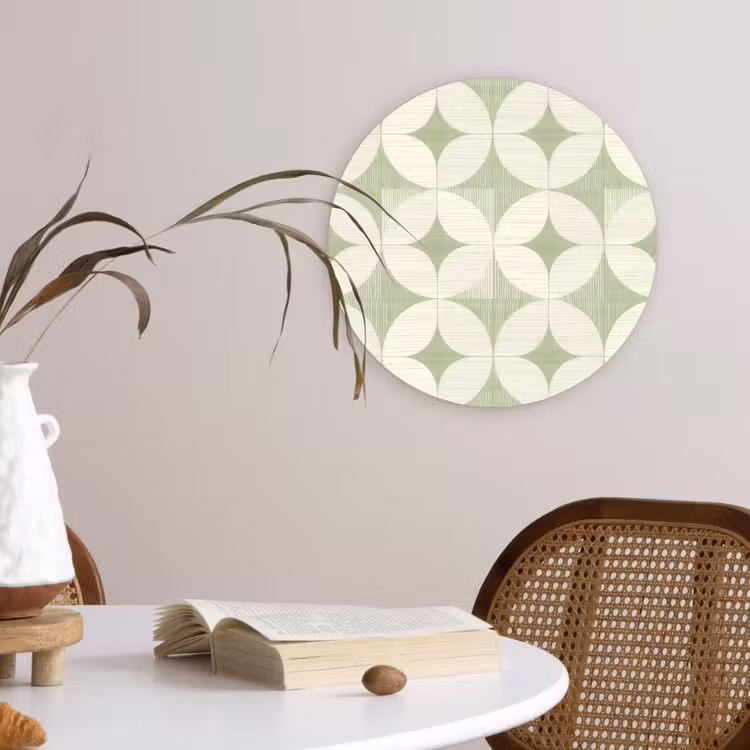 Muurcirkel glas - Saliegroen - Geometrisch - Retro - Mid-Century - Patroon — 4