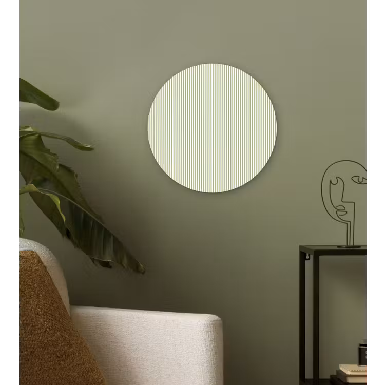 Muurcirkel glas - Saliegroen - Strepen - Minimalistisch - Patroon — 3