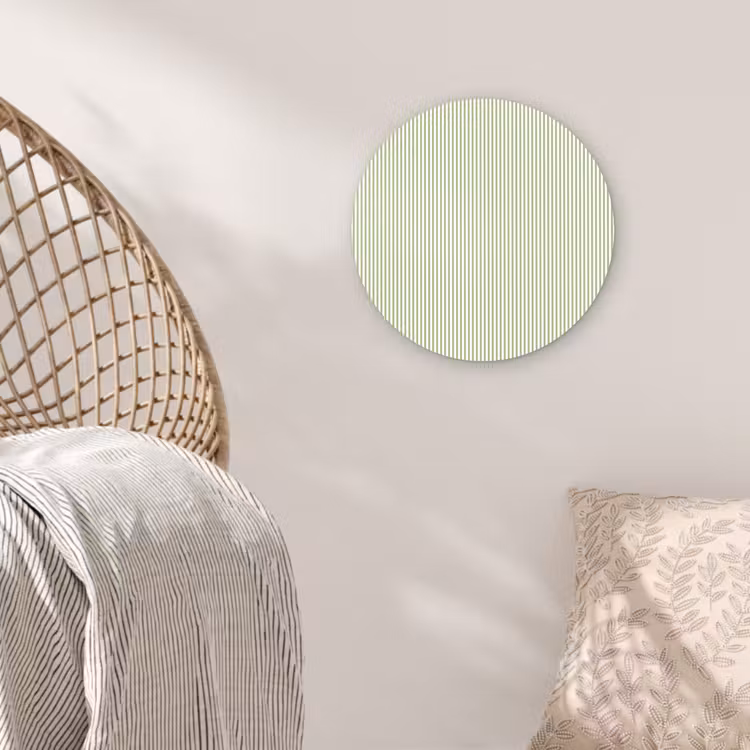 Muurcirkel glas - Saliegroen - Strepen - Minimalistisch - Patroon — 5
