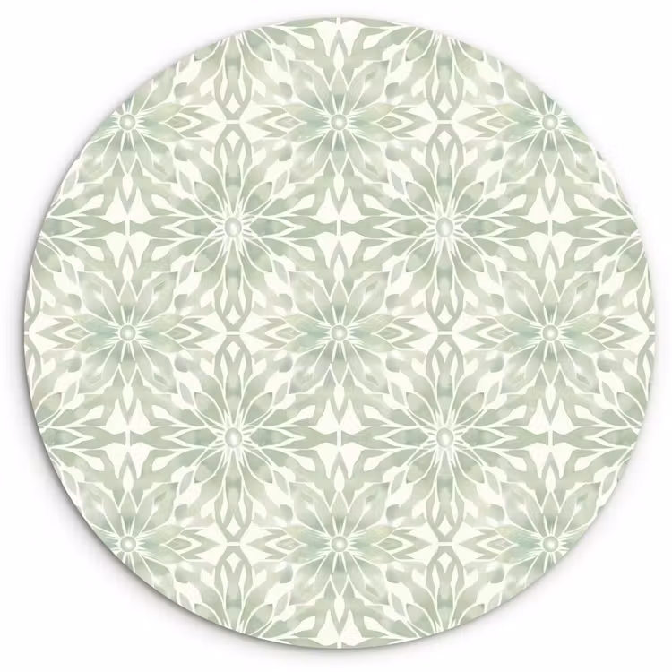 Muurcirkel glas - Saliegroen - Symmetrisch - Mandala - Ornament - Patroon — 1