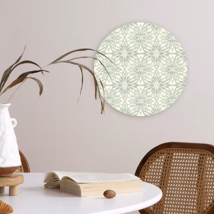 Muurcirkel glas - Saliegroen - Symmetrisch - Mandala - Ornament - Patroon — 4
