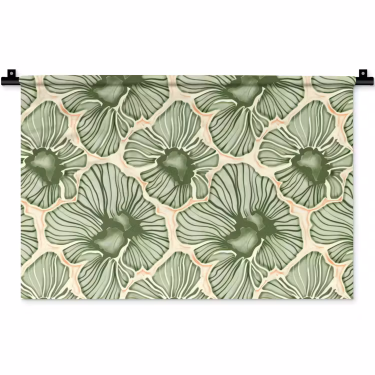 Wandkleed - Groen - Botanisch - Bloemen - Organisch - Patroon — 1