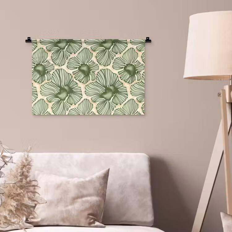 Wandkleed - Groen - Botanisch - Bloemen - Organisch - Patroon — 2