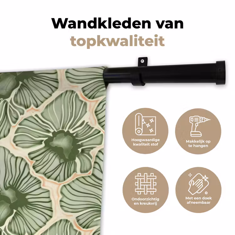 Wandkleed - Groen - Botanisch - Bloemen - Organisch - Patroon — 3