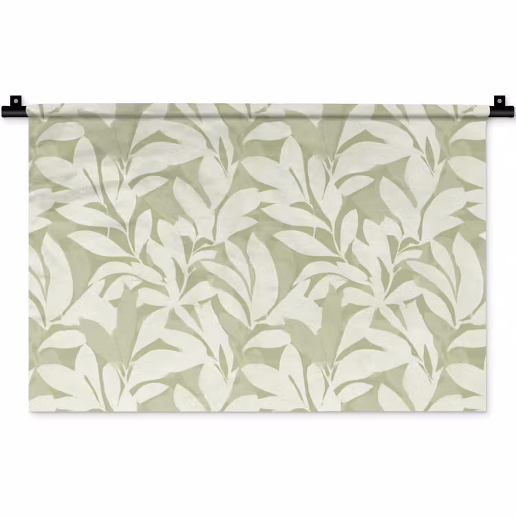 Wandkleed - Saliegroen - Botanisch - Minimalistisch - Patroon — 1