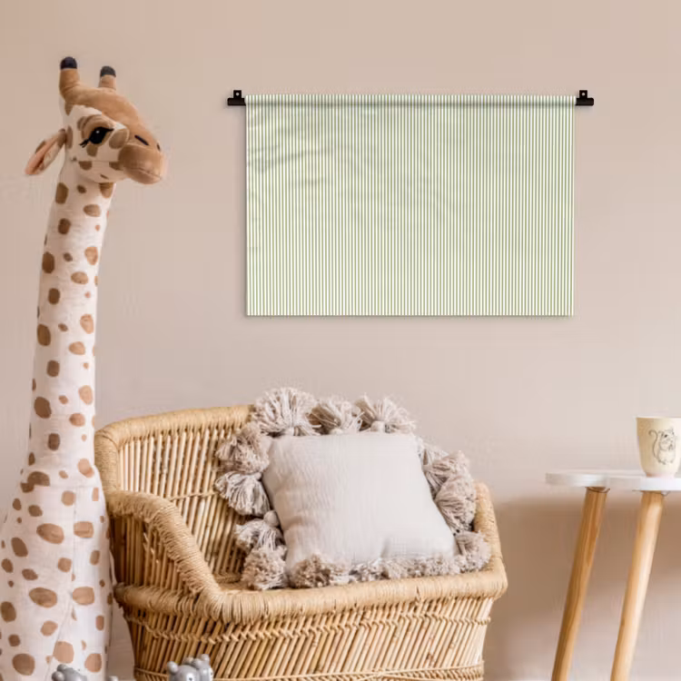 Wandkleed - Saliegroen - Strepen - Minimalistisch - Patroon — 5