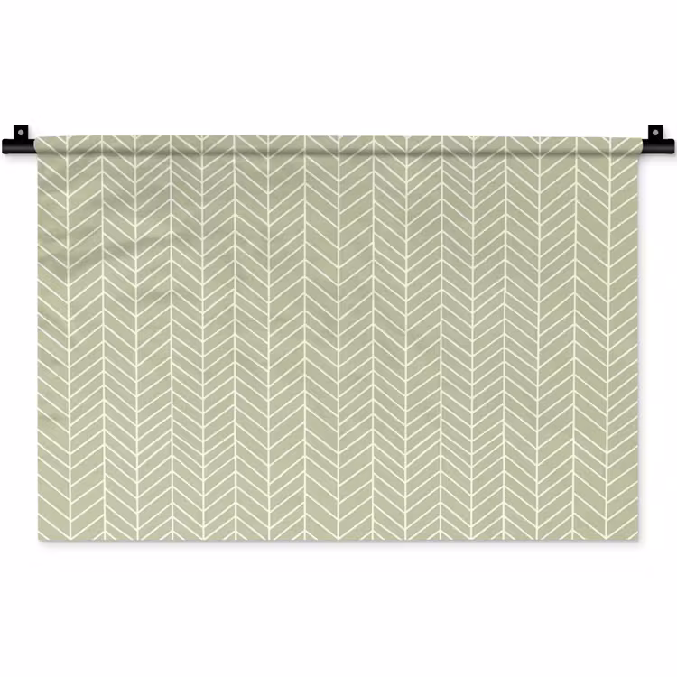 Wandkleed - Saliegroen - Visgraat - Geometrisch - Patroon — 1