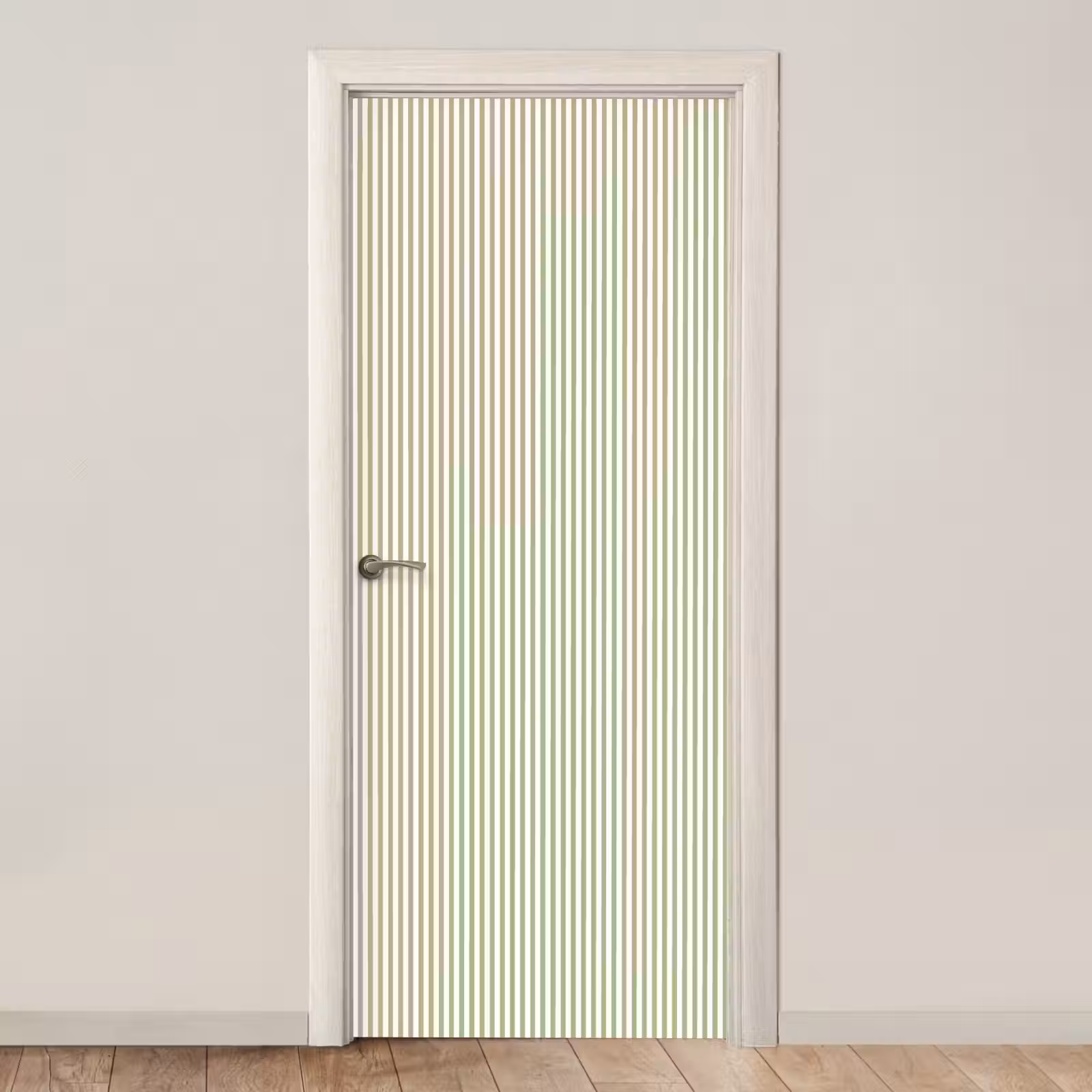 Deursticker - Saliegroen - Strepen - Minimalistisch - Patroon — 1