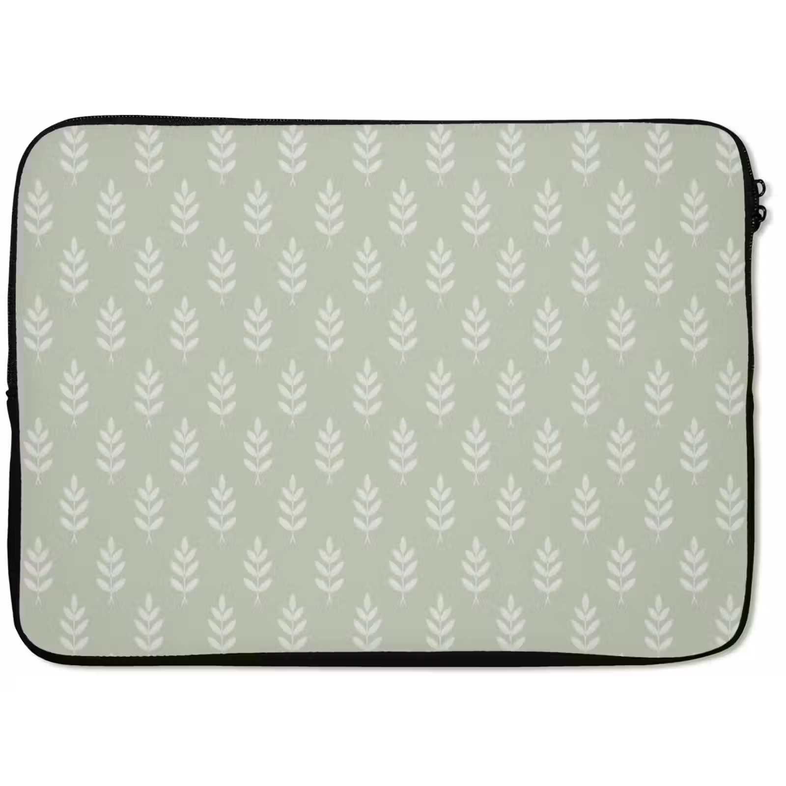 Laptophoes Saliegroen - Botanisch - Takjes - Minimalistisch - Patroon — 1