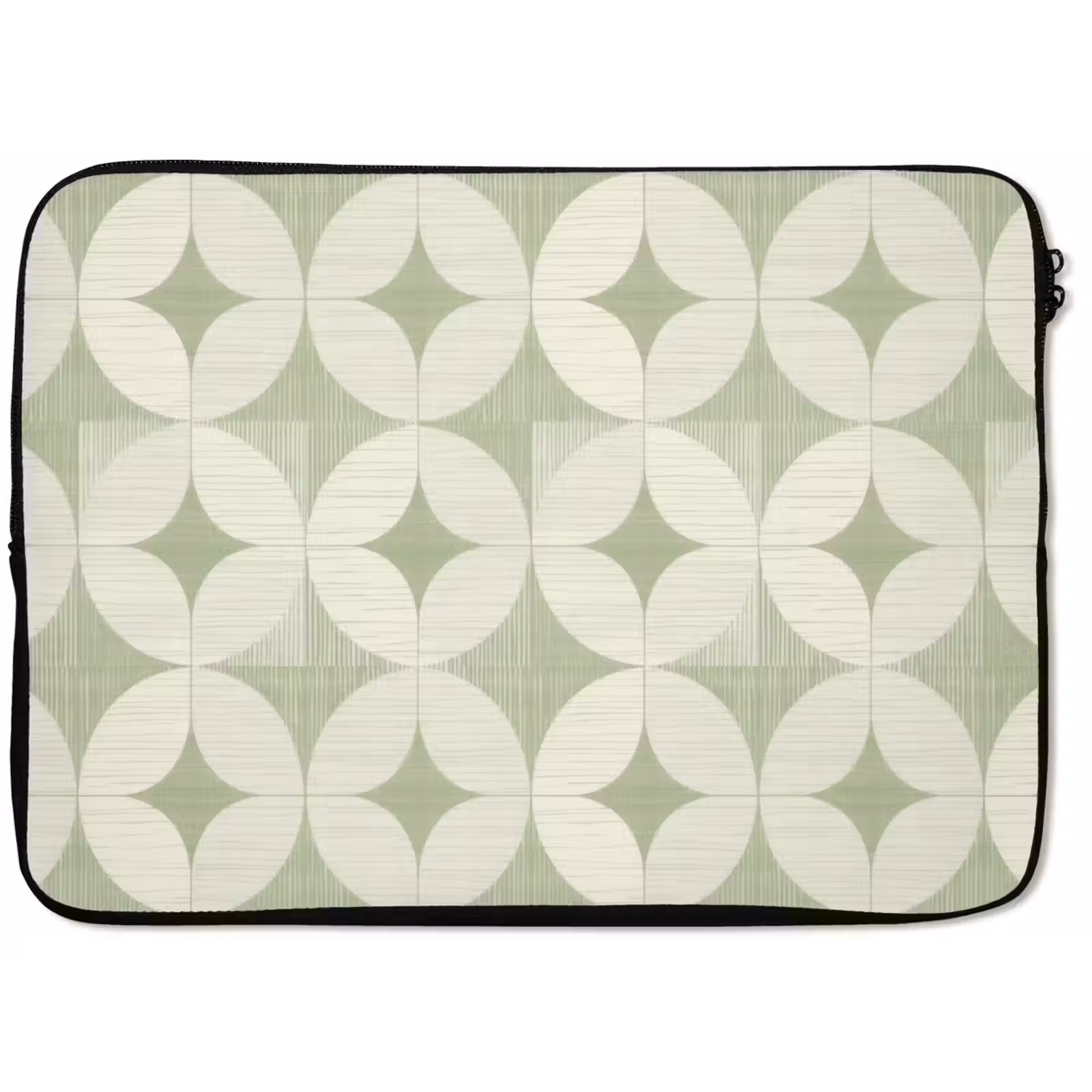 Laptophoes Saliegroen - Geometrisch - Retro - Mid-Century - Patroon — 1