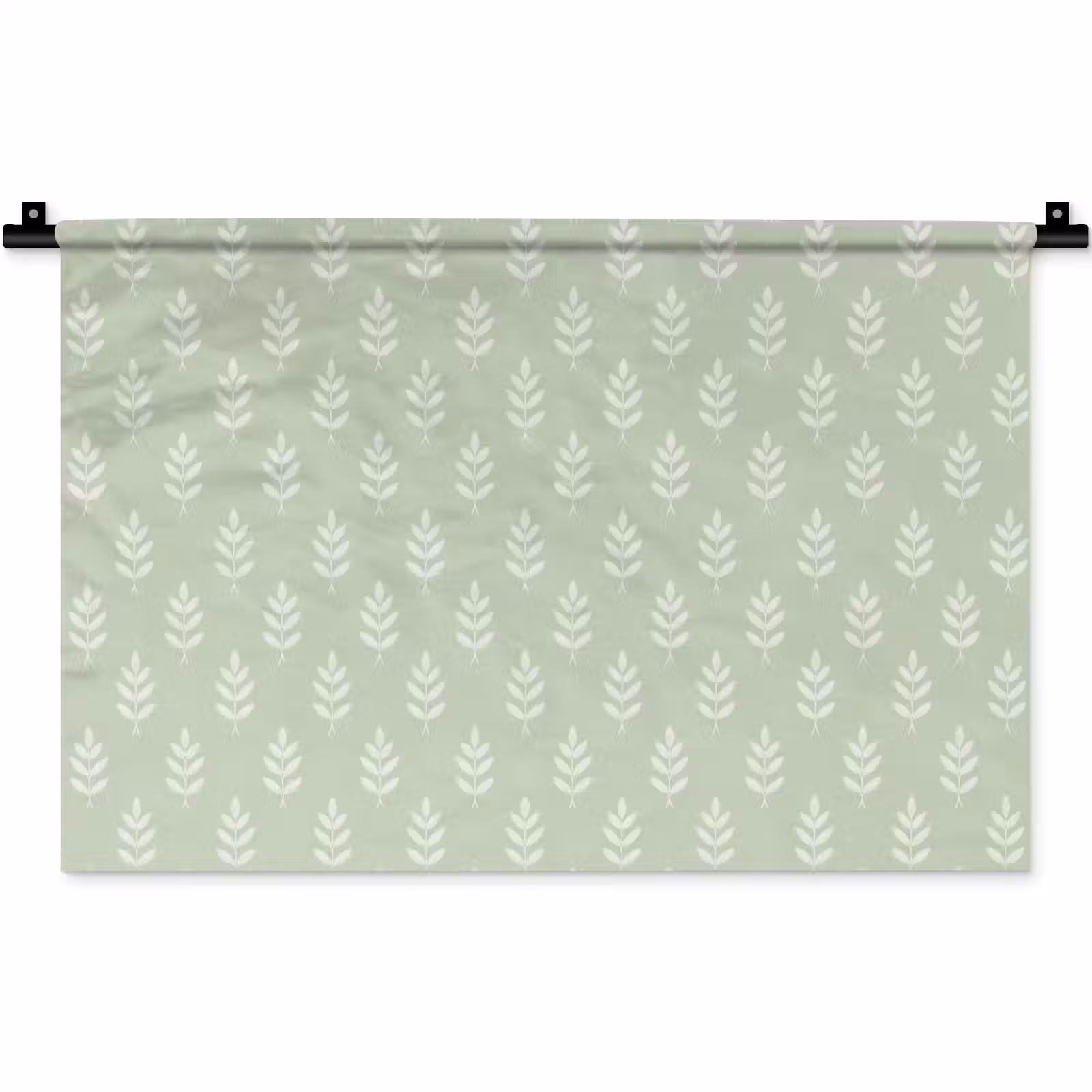 Wandkleed - Saliegroen - Botanisch - Takjes - Minimalistisch - Patroon — 1
